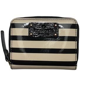 Kate Spade New York Mini Neda Wellesley Patent Leather Stripe Zip Around Wallet